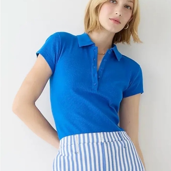 NWT J. Crew Vintage rib polo shirt in Burnt Orange - Picture 5 of 6